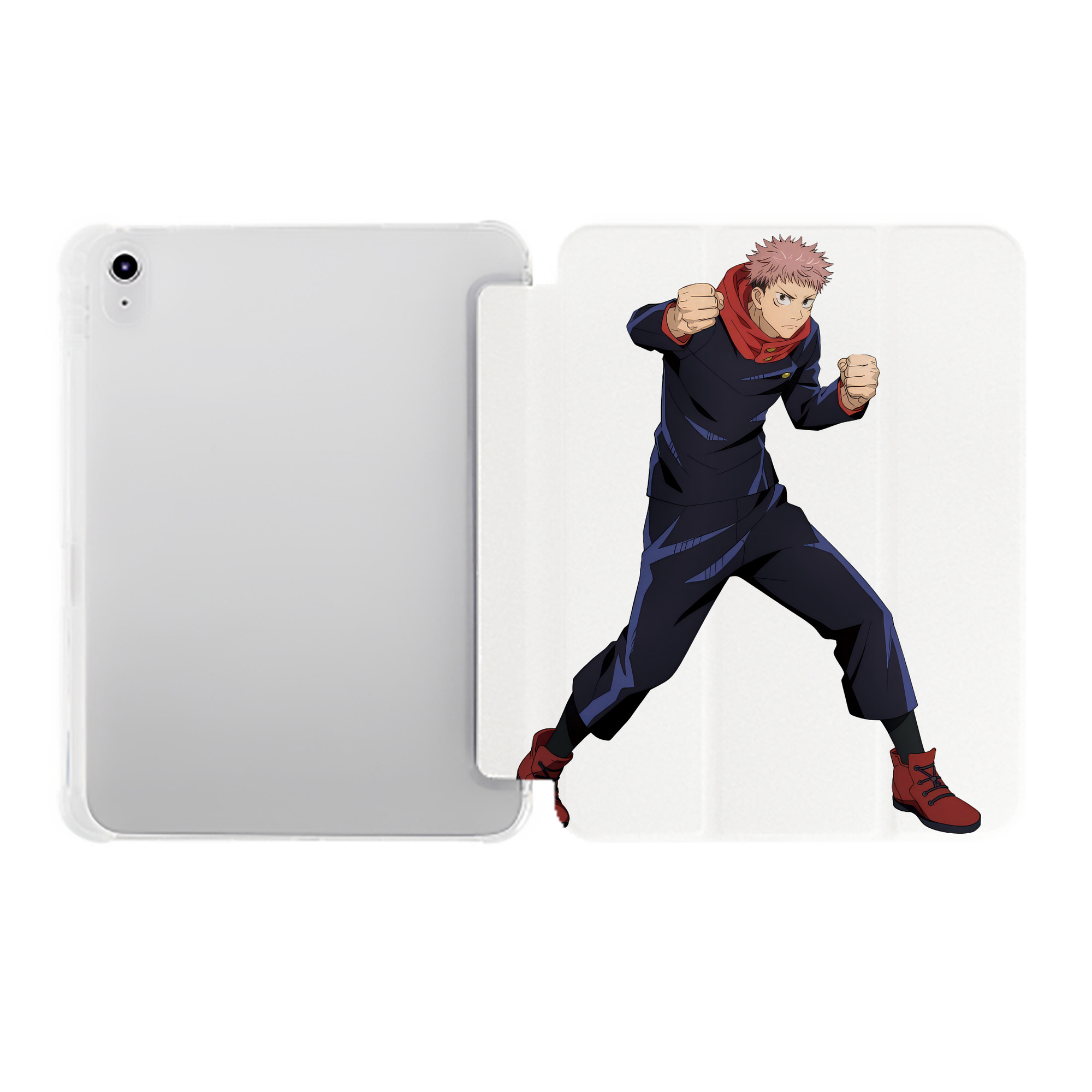 （画像用） 呪術廻戦 Jujutsu Kaisen IPad ケース ペン収納付き 三つ折りスタンド PUレザー×シリコン 対応機種9.5/10.5/10.9インチ